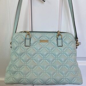 Kate Spade satchel Bag| Leather Astor Court Grace blue quilted Bag